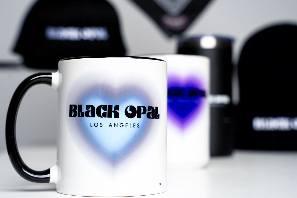 Black Opal Designs-LA  Love Mug  ("Blue Heart Collection")