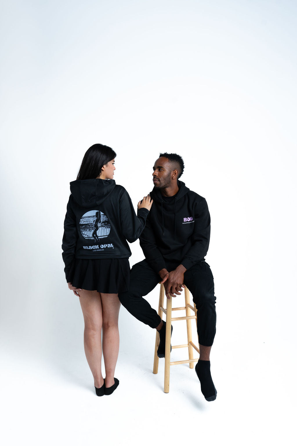Introducing "Black Opal Designs - Sea Goddess" Wearable Art Collection( Hooded Poly  Zipperfront Jacket)  - Unisex